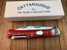 Cattaraugus Cutlery by A.G. Russell Folding Hunter Red Jigged Bone Seki Japan