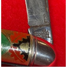 Vintage Imperial PROV USA 1-Blade Texas Toothpick w/Foil Scales Hunting Dog c.1946-1958 