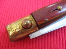 Vintage Italian Indiana Engraved Bolster Button Open/Close Switchblade Knife.