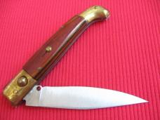 Vintage Italian Indiana Engraved Bolster Button Open/Close Switchblade Knife.