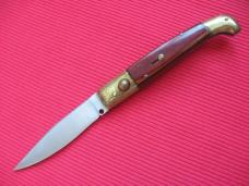 Vintage Italian Indiana Engraved Bolster Button Open/Close Switchblade Knife.
