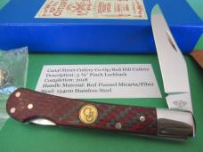 Canal Street Cutlery Co-Op/Red Hill Cutlery Red Flannel 1 of 25 Made Pinch Lockback  154CM