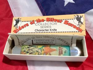 Vintage Camillus 2 Blade Large Cigar Knife w Riders of the Silver Screen Handles -Lone Ranger -NOS