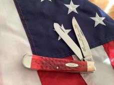 Case xx 1989 Centennial Trapper Knife w/ Red Bone Handles -NOS in M/NM Condition