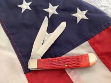Case xx 1989 Centennial Trapper Knife w/ Red Bone Handles -NOS in M/NM Condition