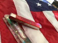 Case xx 1989 Centennial Trapper Knife w/ Red Bone Handles -NOS in M/NM Condition