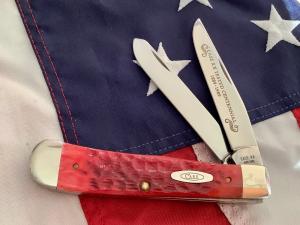 Case xx 1989 Centennial Trapper Knife w/ Red Bone Handles -NOS in M/NM Condition