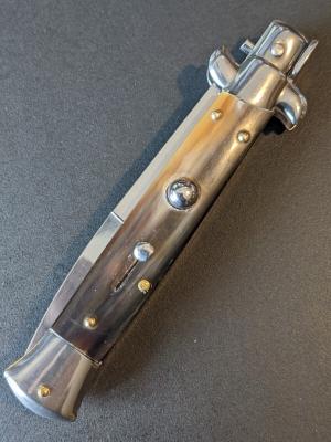 FRANK BELTRAME 23CM 9" BAYONET AUTO IN BRAZILIAN HONEY HORN...NEW