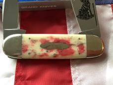 1998 Bulldog Brand HAND MADE / Hammer Forged Elephant Toe w/ Black & Tan Coonhound Blade Etch - NOS 1998 Bulldog Brand HAND MADE / Hammer Forged Elephant Toe w/ Black & Tan Coonhound Blade Etch - NOS