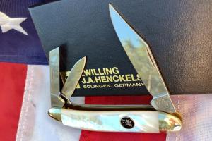 Zwilling J A Henckels 3 Blade Whittler pocket knife w/ Nice Fiery Mother of Pearl Handles - NOS