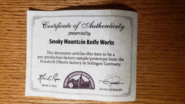 Olbertz Factory Collection, Hartkopf Prototype Ebony Lockback Knife, Handmade in Solingen Germany!