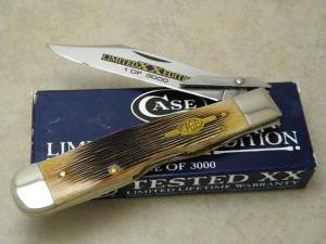 Case XX USA 2016 Burnt Brown Bone 6111 1/2 Limited Edition Cheetah Lockback Knife