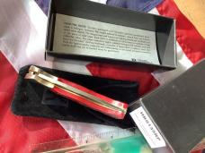 Vintage J A Henckels Folding Lock Back Hunting/Hunter Knife with Red Pick Bone Handles - NOS Vintage J A Henckels Folding Lock Back Hunting/Hunter Knife with Red Pick Bone Handles - NOS
