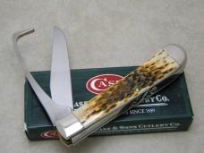 Case XX USA 2008 Amber Bone 6254HP Equestrain Trapper Knife NIB