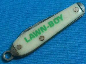 VINTAGE COLONIAL PROV RI LAWN BOY AD FOLDING POCKET WATCH FOB PEN JACK KNIVES OLD ADVERTISING