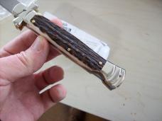 A. G. A. Campolin Lever Maltese Cross Bayonet Large 9 Incher Lockback W/Genuine Stag/Antler NIB A. G. A. Campolin Lever Maltese Cross Bayonet Large 9 Incher Lockback W/Genuine Stag/Antler NIB