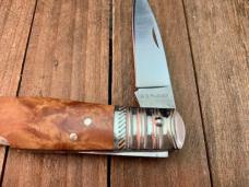 A.G. Russell Seki Japan Made Lockback Quince Burlwood Early 2000’s
