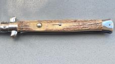 Vintage 13 inch INOX Italian Switchblade Stag Handle 