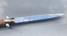 Vintage 13 inch INOX Italian Switchblade Stag Handle 