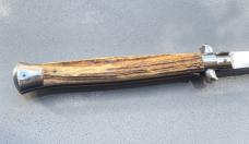 Vintage 13 inch INOX Italian Switchblade Stag Handle 