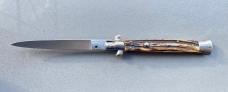 Vintage 11 inch Italian Rostfrei Switchblade Stag Handle