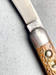 SCHRADE Cutlery Co Walden NY AUTO Jigged Bone 