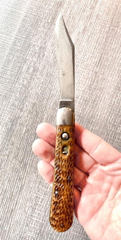SCHRADE Cutlery Co Walden NY AUTO Jigged Bone 