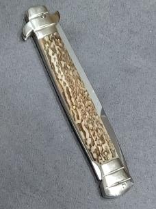 11" AGA Campolin Lock Back Stiletto. Stag Horn. 
