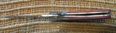 Bigler “98” folding knife, red and holographic silver handle