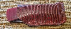 Bigler “98” folding knife, red and holographic silver handle