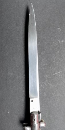 Vintage 13” Italian Stiletto Rostfrei White Acrylic Pearl