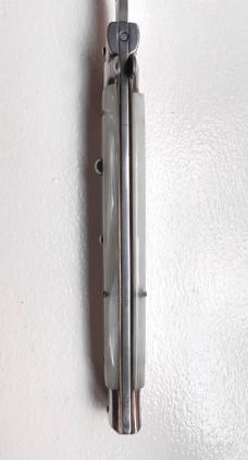 Vintage 13” Italian Stiletto Rostfrei White Acrylic Pearl