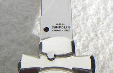NEW A.G.A. CAMPOLIN 9" MALTESE BRAZILIAN HORN MODIFIED BAYONET BLADE NICKEL SILVER BOLSTERS W/POUCH NEW A.G.A. CAMPOLIN 9" MALTESE BRAZILIAN HORN MODIFIED BAYONET BLADE NICKEL SILVER BOLSTERS W/POUCH