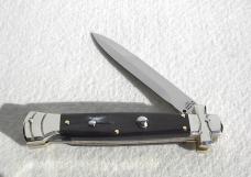 NEW A.G.A. CAMPOLIN 9" MALTESE BRAZILIAN HORN MODIFIED BAYONET BLADE NICKEL SILVER BOLSTERS W/POUCH NEW A.G.A. CAMPOLIN 9" MALTESE BRAZILIAN HORN MODIFIED BAYONET BLADE NICKEL SILVER BOLSTERS W/POUCH