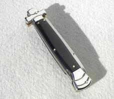 NEW A.G.A. CAMPOLIN 9" MALTESE BRAZILIAN HORN MODIFIED BAYONET BLADE NICKEL SILVER BOLSTERS W/POUCH NEW A.G.A. CAMPOLIN 9" MALTESE BRAZILIAN HORN MODIFIED BAYONET BLADE NICKEL SILVER BOLSTERS W/POUCH