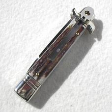 NEW AKC ITALIAN LEVERLETTO 8" GENUINE STAG WITH NEW MODIFIED BAYONET BLADE NICKEL SILVER BOLSTERS NEW AKC ITALIAN LEVERLETTO 8" GENUINE STAG WITH NEW MODIFIED BAYONET BLADE NICKEL SILVER BOLSTERS