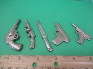 Vintage 1950's Die Cast Gun & Knife Toys