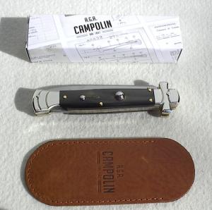 NEW A.G.A. CAMPOLIN 9" MALTESE BRAZILIAN HORN MODIFIED BAYONET BLADE NICKEL SILVER BOLSTERS W/POUCH
