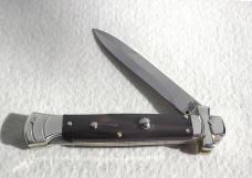 NEW A.G.A. CAMPOLIN 9" MALTESE BRAZILIAN HORN MODIFIED BAYONET BLADE NICKEL SILVER BOLSTERS W/POUCH NEW A.G.A. CAMPOLIN 9" MALTESE BRAZILIAN HORN MODIFIED BAYONET BLADE NICKEL SILVER BOLSTERS W/POUCH