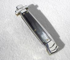 NEW A.G.A. CAMPOLIN 9" MALTESE BRAZILIAN HORN MODIFIED BAYONET BLADE NICKEL SILVER BOLSTERS W/POUCH NEW A.G.A. CAMPOLIN 9" MALTESE BRAZILIAN HORN MODIFIED BAYONET BLADE NICKEL SILVER BOLSTERS W/POUCH