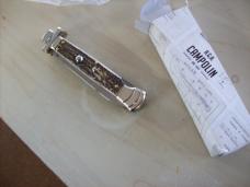 A. G. A. Campolin Lever Maltese Cross Bayonet Large 9 Incher Lockback W/Genuine Stag/Antler NIB A. G. A. Campolin Lever Maltese Cross Bayonet Large 9 Incher Lockback W/Genuine Stag/Antler NIB