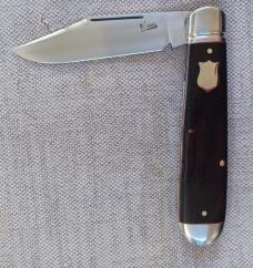 K'roo African Blackwood Clip Ennglish Jack..Rwl34..4.25 closed..red liners..spacers fluted bolsters 