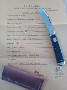 K'roo African Blackwood Clip Ennglish Jack..Rwl34..4.25 closed..red liners..spacers fluted bolsters 