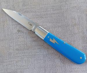 K'roo Danny Boy Swayback..Blue G-carta...Rwl34 with Bolt SS shield..3.75" closed...coa/slip