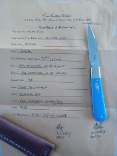 K'roo Danny Boy Swayback..Blue G-carta...Rwl34 with Bolt SS shield..3.75" closed...coa/slip K'roo Danny Boy Swayback..Blue G-carta...Rwl34 with Bolt SS shield..3.75" closed...coa/slip