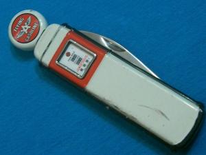 VINTAGE FLYING A GASOLINE GAS PUMP AD FRANKLIN MINT FM FOLDING POCKET KNIFE KNIVES OLD
