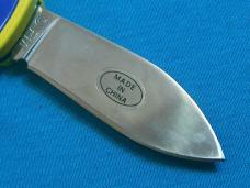 VINTAGE BLUE SUNOCO GASOLINE GAS PUMP AD FRANKLIN MINT FM FOLDING POCKET KNIFE KNIVES OLD