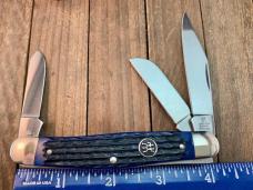 Henckels by Boker Stockman Blue Pin Feather Jigged Bone Solingen Germany