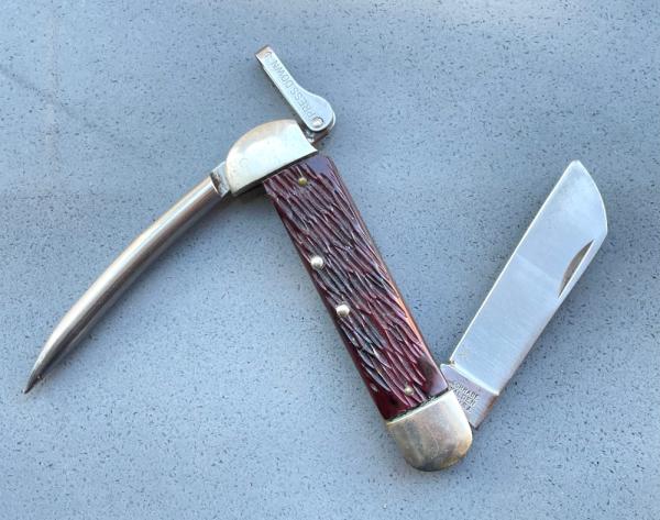 VINTAGE SCHRADE WALDEN NY 735 Sailors Rigging Rope Knife MARLIN SPIKE NAVY