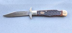 Vintage BUCK CREEK 89 SOLINGEN Bone Cheetah Style Swing-guard Folder 